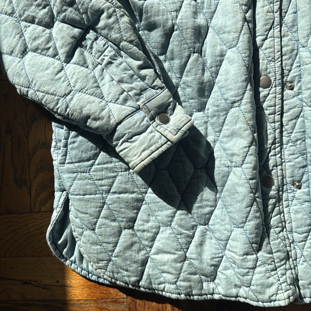 Zara denim Quilted Shirt Jacket - Picture 3 of 8